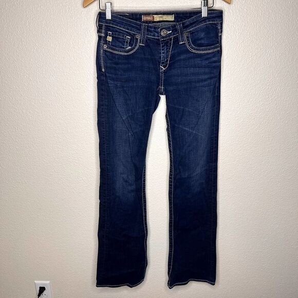 Big Star Remy Low Rise Fit Solid Dark Wash Denim Jeans Size 28 Long - Picture 2 of 6